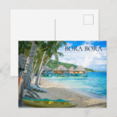 Bora Bora Beach Overwater Bungalows Foto Postkarte (Vorne/Hinten)