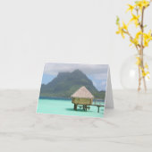 Bora Bora Bungalow Note Card Karte (Gelbe Blume)
