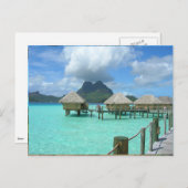 Bora Bora Bungalow Postcard Postkarte (Vorne/Hinten)