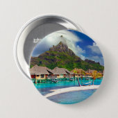 Bora Bora Caribbean Island Button (Vorne & Hinten)