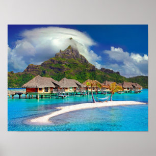 Bora Bora Caribbean Island Poster