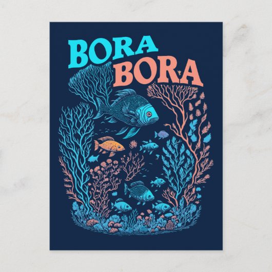 Bora Bora Coral Reef Postkarte (Vorderseite)