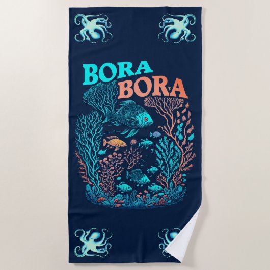 Bora Bora Coral Reef Strandtuch (Vorderseite)