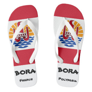Bora Bora Französisch-Polynesien-Flagge Flip Flop Badesandalen