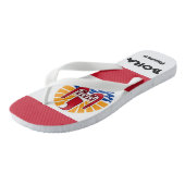 Bora Bora Französisch-Polynesien-Flagge Flip Flops Badesandalen (Schrägansicht)