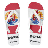Bora Bora Französisch-Polynesien-Flagge Flip Flops Badesandalen (Fußbett)