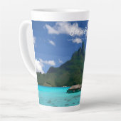Bora Bora, Französisch-Polynesien - Großes Strandr Milchtasse (Linke Ecke)
