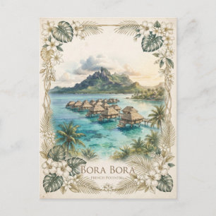 Bora Bora, Französisch-Polynesien mit Bungalows Postkarte