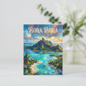 Bora Bora Französisch-Polynesien Postkarte (Stehend Vorderseite)