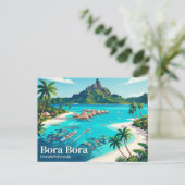Bora Bora Französisch-Polynesien Postkarte (Stehend Vorderseite)