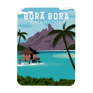 Bora Bora Französisch Polynesien Reisen Vintage Ku Magnet