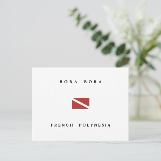 Bora Bora Französisch Polynesien Scuba Dive Flag Postkarte (Stehend Vorderseite)