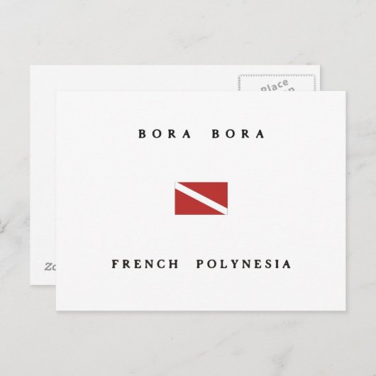 Bora Bora Französisch Polynesien Scuba Dive Flag Postkarte (Vorne/Hinten)