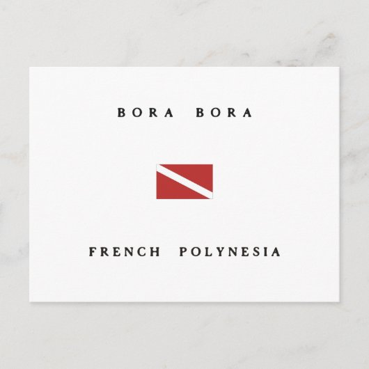 Bora Bora Französisch Polynesien Scuba Dive Flag Postkarte (Vorderseite)
