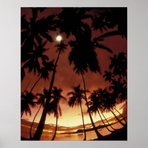 Bora Bora, Französisch-Polynesien-Sonnenuntergang Poster
