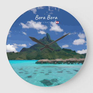 Bora Bora, Französisch-Polynesien - Strandresort Große Wanduhr