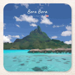 Bora Bora, Französisch-Polynesien - Strandresort Rechteckiger Pappuntersetzer