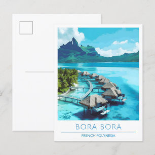 Bora Bora Französisch-Polynesien Vintage Reise Postkarte
