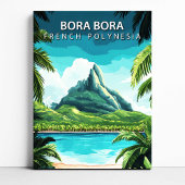 Bora Bora French Polynesia Travel Poster Canvas Leinwanddruck