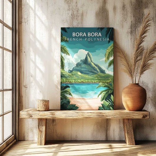 Bora Bora French Polynesia Travel Poster Canvas Leinwanddruck