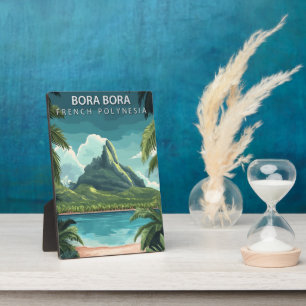 Bora Bora French Polynesia Vintag Tropical Fotoplatte