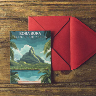 Bora Bora French Polynesia Vintag Tropical Postkarte