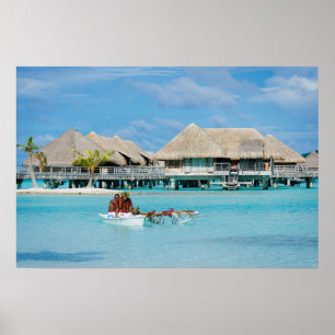 Bora Bora Frühstücksservice im Kanu Poster