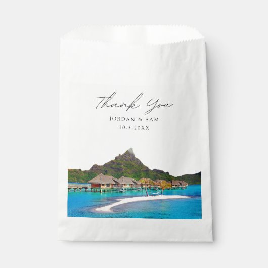 Bora Bora Gastgeschenk Hochzeit Vielen Dank Geschenktütchen (Vorderseite)