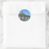 Bora Bora Huts Runder Aufkleber (Tasche)