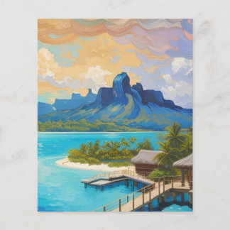 Bora Bora Insel Französisch Polynesien Kunst Flyer