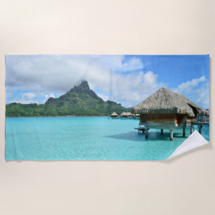 Bora Bora Insel und Erholungsort mit blauer Lagune Strandtuch