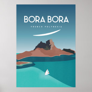 Bora Bora Insel Vintage-Reiseposter Poster