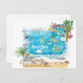 Bora Bora Inseln Französisch Polynesien Reiseplan Postkarte (Vorne/Hinten)
