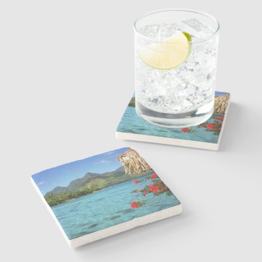 Bora Bora Island, Französisch-Polynesien Steinuntersetzer (Seitenansicht)