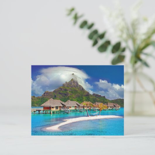 Bora Bora Karibosinsel Postkarte (Stehend Vorderseite)