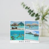 Bora Bora Lagoon Collage with loose image Postkarte (Stehend Vorderseite)