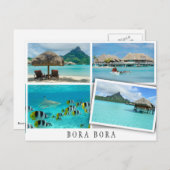 Bora Bora Lagoon Collage with loose image Postkarte (Vorne/Hinten)
