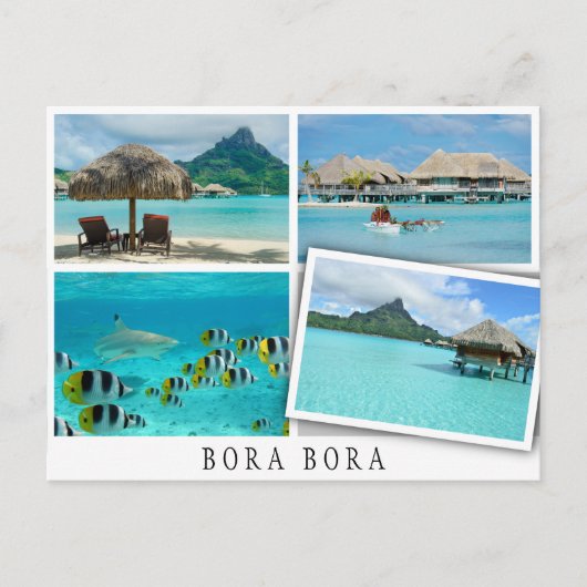 Bora Bora Lagoon Collage with loose image Postkarte (Vorderseite)