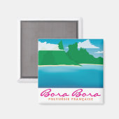 Bora bora landscape magnet (Vorderseite/Rückseite)