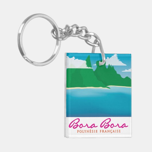 Bora-Bora-Landschaft Schlüsselanhänger (Vorderseite links)