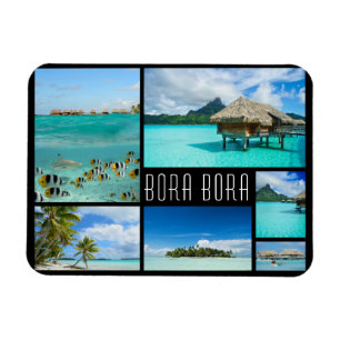 Bora Bora Landschaftscollagen-Reise-Foto Magnet