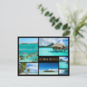 Bora Bora Luxus Collage Postkarte (Stehend Vorderseite)