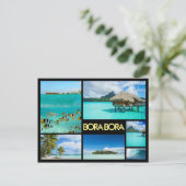 Bora Bora Multiple Bilder Leimbild Black Postcard Postkarte (Stehend Vorderseite)