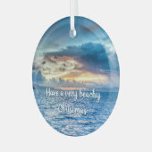 Bora Bora Ocean View Foto Ornament Aus Glas (Vorderseite links)