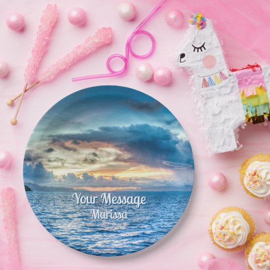 Bora Bora Ocean View Foto Tissue Paper Pappteller (Party)