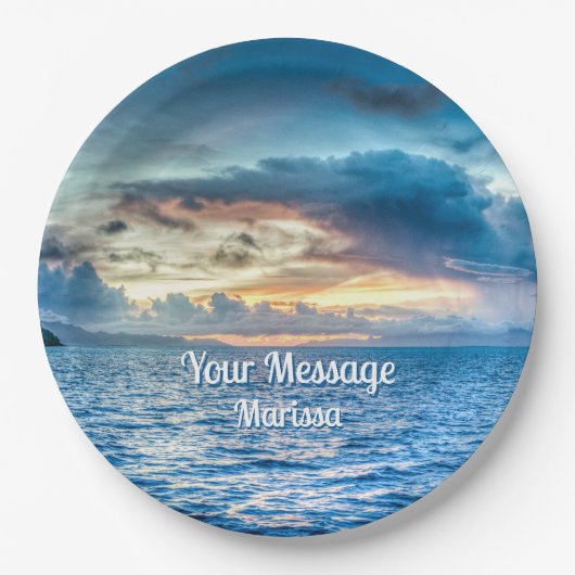 Bora Bora Ocean View Foto Tissue Paper Pappteller (Vorderseite)