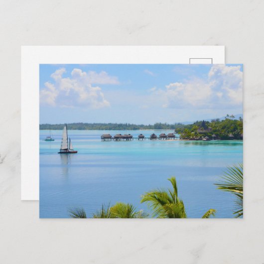 Bora Bora Paradise, Bungalow Overwater Postkarte (Vorne/Hinten)