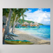 Bora Bora Pazifik Inseln Überwasser Bungalows Poster (Vorne)