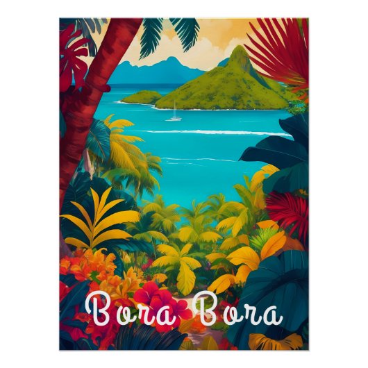 Bora Bora Polynesien Reiseplakat Poster (Vorderseite)