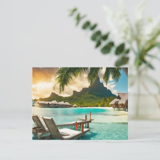 Bora Bora Postcard (Bora Bora d) Postkarte (Stehend Vorderseite)
